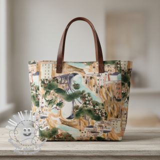 Tissu déco Houses ecru digital print