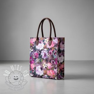 Tissu déco Oil painting flowers mauve digital print