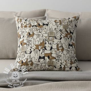 Tissu déco Linenlook Dogs natural