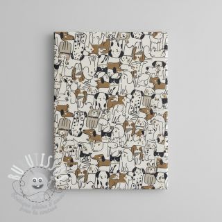 Tissu déco Linenlook Dogs natural