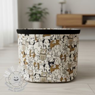 Tissu déco Linenlook Dogs natural