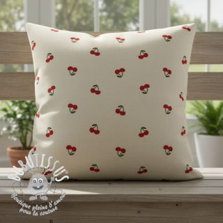 Tissu déco Linenlook Cherries natural