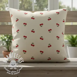 Tissu déco Linenlook Cherries natural