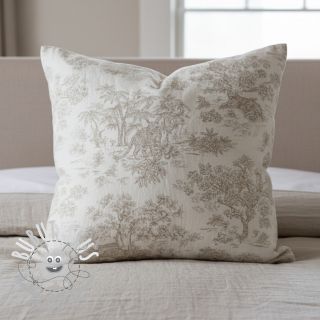 Tissu déco jacquard MACASSAR alover lin