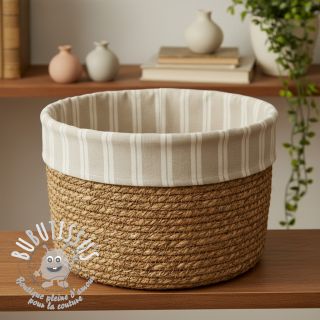 Tissu déco jacquard LINEN LOOK Etretat lin