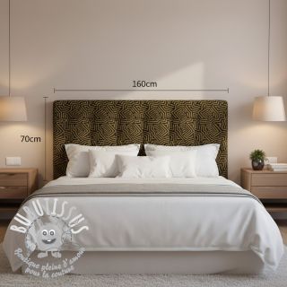 Tissu déco jacquard Mesopotamie noir jaune