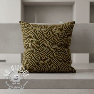 Tissu déco jacquard Mesopotamie noir jaune