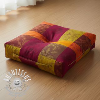 Tissu déco FRENCH TABLE CLOTH JACQUARD Cabosse allover harissa