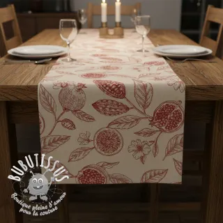 Tissu déco RUSTIC VINTAGE PRINT Granata groseille