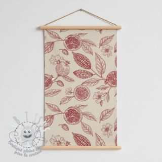 Tissu déco RUSTIC VINTAGE PRINT Granata groseille