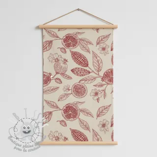 Tissu déco RUSTIC VINTAGE PRINT Granata groseille