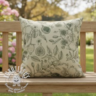 Tissu déco RUSTIC VINTAGE PRINT Granata kaki