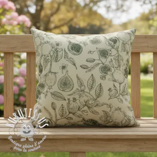 Tissu déco RUSTIC VINTAGE PRINT Granata kaki