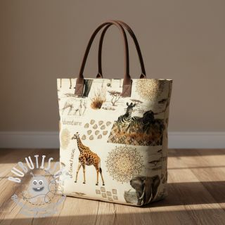 Tissu déco premium Linenlook Wildlife Safari Trip digital print