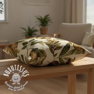 Tissu déco premium Linenlook Botanic Bold Leaf digital print