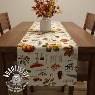 Tissu déco premium Linenlook Fall Harvest Recipe digital print
