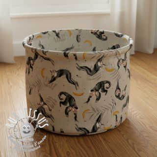 Tissu déco Linenlook Monkey Bananas