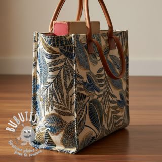 Tissu déco jacquard Cacao allover bleu