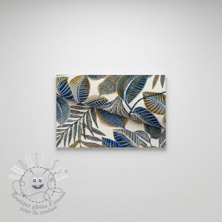 Tissu déco jacquard Cacao allover bleu