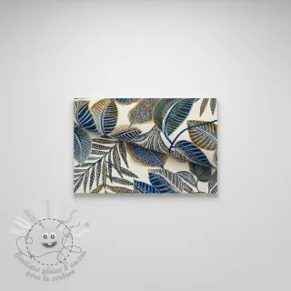 Tissu déco jacquard Cacao allover bleu