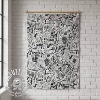 Tissu déco jacquard Neo noir blanc