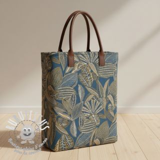 Tissu déco jacquard Legende bleu