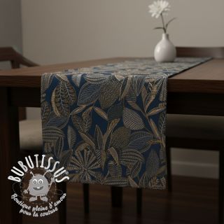 Tissu déco jacquard Legende bleu