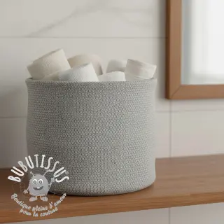 Tissu déco DOBBY Coloured Dot grey