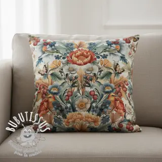Tissu déco premium Linenlook Bloom Fruit Paradise digital print