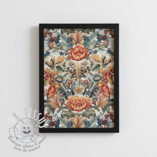 Tissu déco premium Linenlook Bloom Fruit Paradise digital print