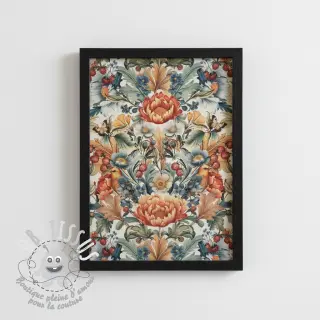 Tissu déco premium Linenlook Bloom Fruit Paradise digital print