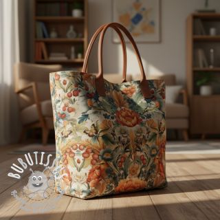 Tissu déco premium Linenlook Bloom Fruit Paradise digital print