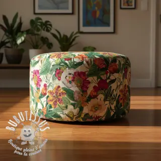 Tissu déco premium Linenlook Flashy Floral Party digital print