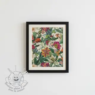 Tissu déco premium Linenlook Flashy Floral Party digital print