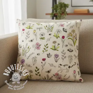 Tissu déco Linenlook Spring Doodle Time