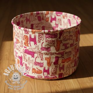 Tissu déco Linenlook Cat Wildlife Art pink