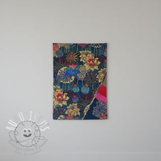 Tissu déco jacquard Opium allover bleu