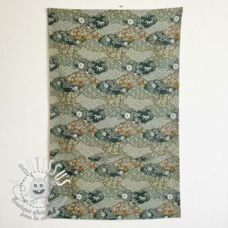Tissu déco jacquard Nuage allover kaki