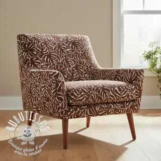 Tissu déco jacquard Anthéa terracotta