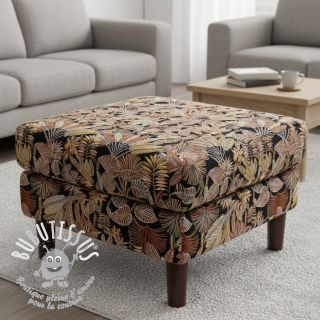 Tissu déco jacquard Mayorque noir