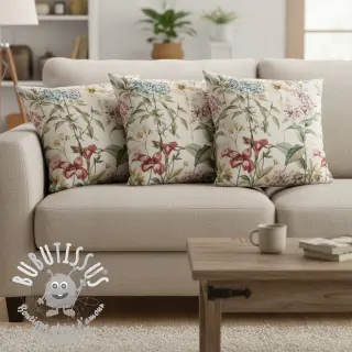 Tissu déco Linenlook premium Flower Dreamy Field digital print