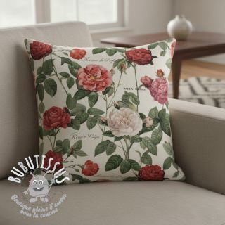 Tissu déco Linenlook premium Vintage Rose Garden digital print