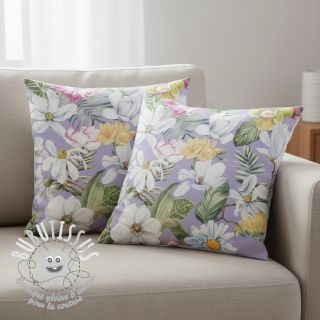 Tissu déco Genoveva flower lila digital print