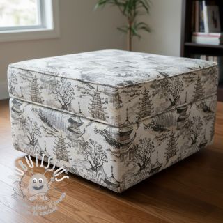 Tissu déco Haru beige digital print