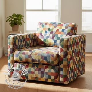 Tissu déco GOBELIN PREMIUM Graphic retro shapes