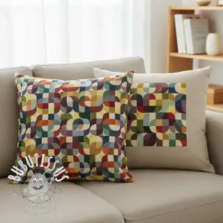 Tissu déco GOBELIN PREMIUM Graphic retro shapes