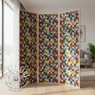 Tissu déco GOBELIN PREMIUM Graphic retro shapes