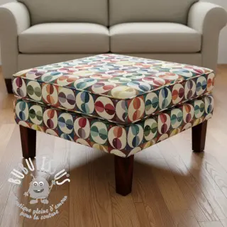 Tissu déco GOBELIN PREMIUM Graphic square circle