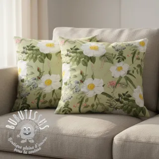 Tissu déco Romantic rose garden digital print
