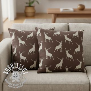 Tissu déco Linenlook Hunting deer silhouette